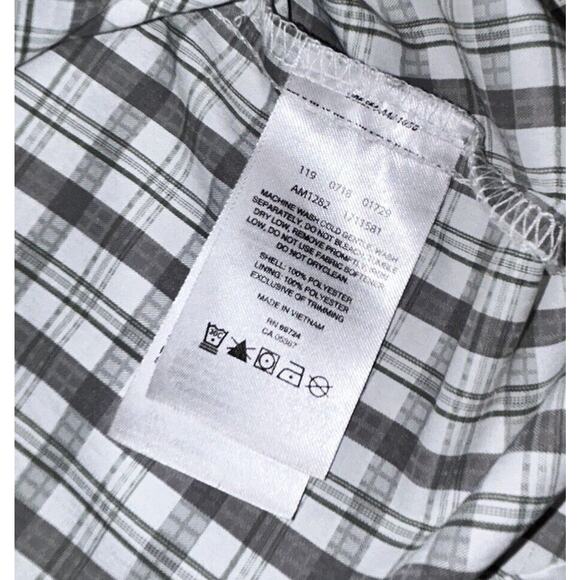 Columbia Shirt Mens Large Button Roll Up Long Sleeve Plaid Grey‎ White Outdoor - Picture 6 of 9